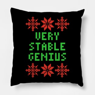 Very Stable Genius - Ugly Christmas Sweater Style Pillow