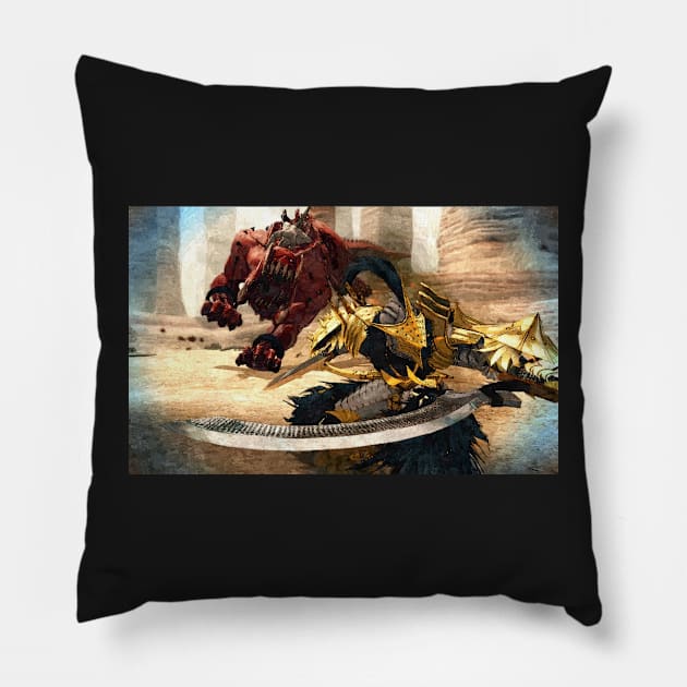 knight - beast Pillow by foxxya