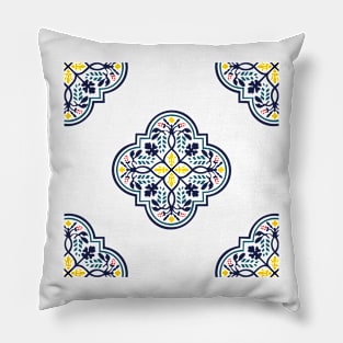 Retro color Portuguee tile Pillow