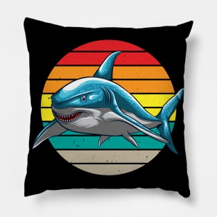 Shark Retro Sun Ocean Animals Pillow