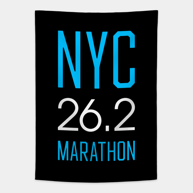 NYC 26.2 Marathon Runner Tapestry by attadesign