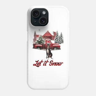 Greyhound Let It Snow Tree Farm Red Truck Christmas Phone Case