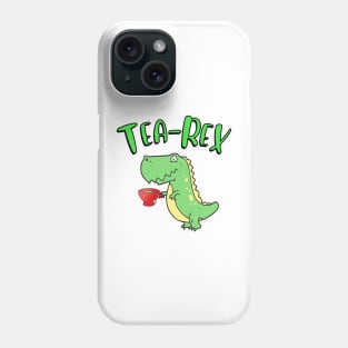 t-rex drinking tea Phone Case