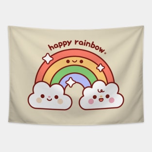 Happy Rainbow Kawaii Tapestry