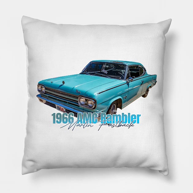 1966 AMC Rambler Marlin Fastback Pillow by Gestalt Imagery