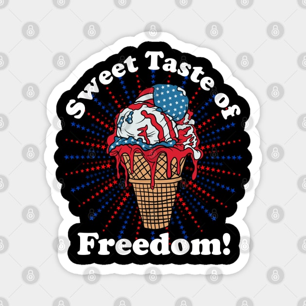 Patriotic Ice Cream Cone American Flag Independence Day Magnet by creative