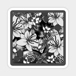 Flower Fantasy Greyscale Magnet