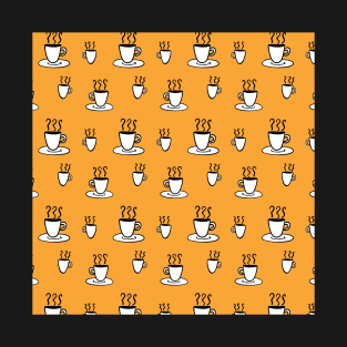 Coffe mug pattern in mustard yellow T-Shirt