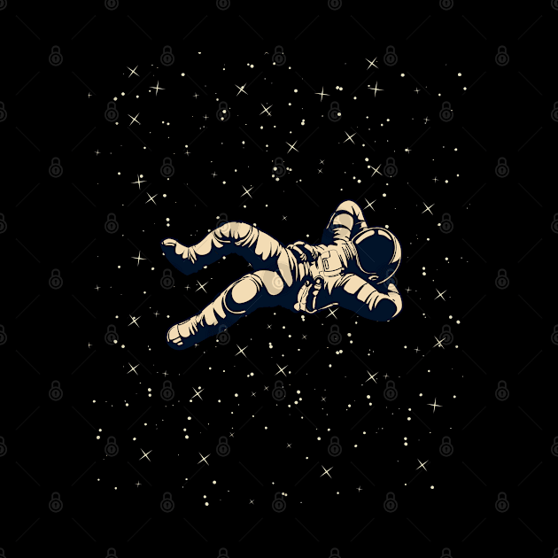 Astronaut relaxes in space by firstsapling@gmail.com