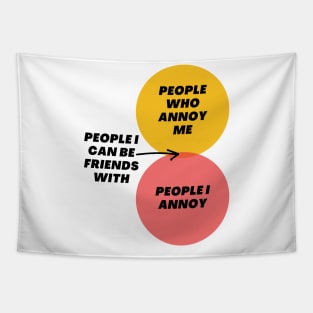 Venn Diagram: People who annoy me - People I annoy - People I can be friends with Tapestry