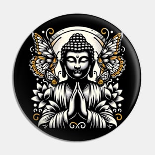 Buddha and butterflies Pin