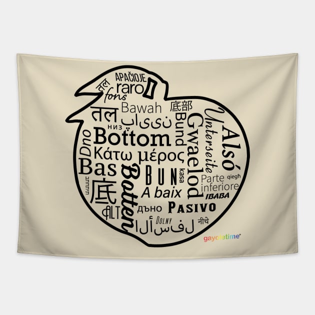 Peach Bottom Word Design Tapestry by GayOleTime