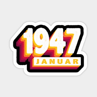 Januar 1947 0 77 Jahren Mann Frau Geburtstag Magnet