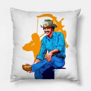 Burt Reynolds - An illustration by Paul Cemmick Pillow