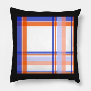 Cozy plaid tartan in cobalt blue and orange Pillow