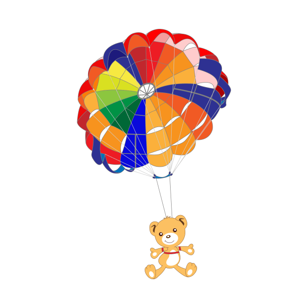 Parachuting Hug Hug Bear by HK Chik