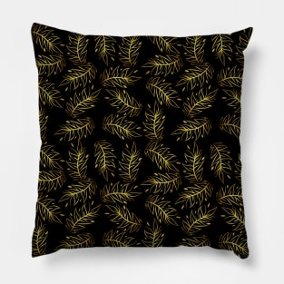 Golden Leaves Pattern Pillow