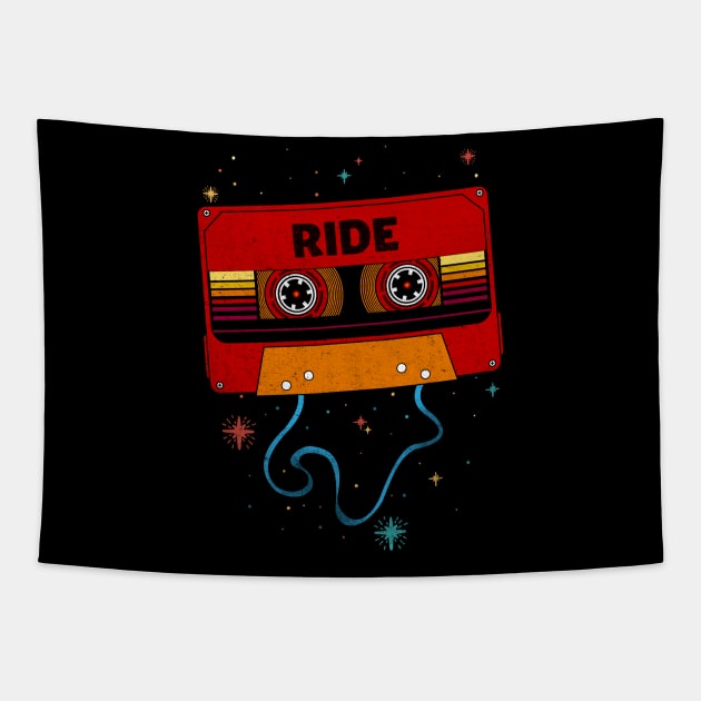 Ride / Retro Vintage Cassette Tape / Music Fanart Tapestry by EliseOB