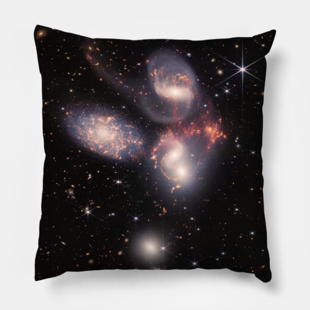 James Webb Space Telescope Deep Field Stephan’s Quintet Pillow by podartist