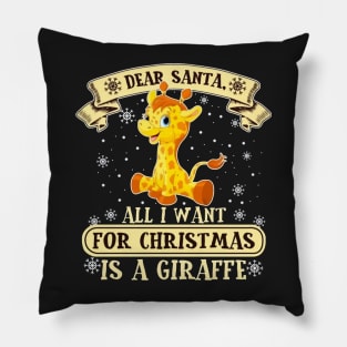 Christmas Giraffe Wildlife Xmas 2022 3 Pillow