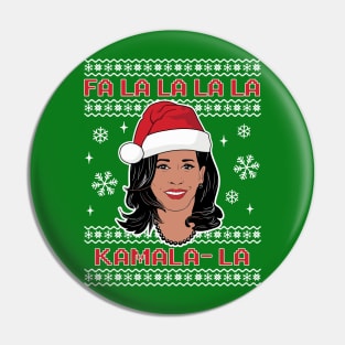 Ugly Christmas Sweater Fa La La Kamala Harris Funny Political Humor Pin