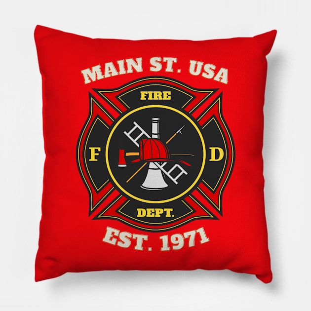 Main St. USA Fire Department Pillow by Married to a DisneyAddict