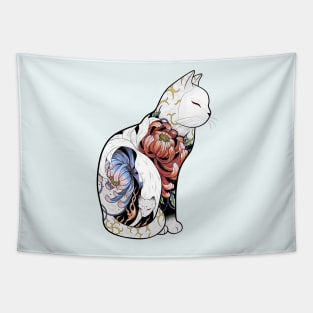 Kitsune Cat Tattoo Tapestry