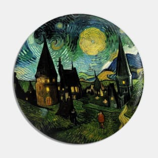 Starry Night Over Godric's Hollow Pin