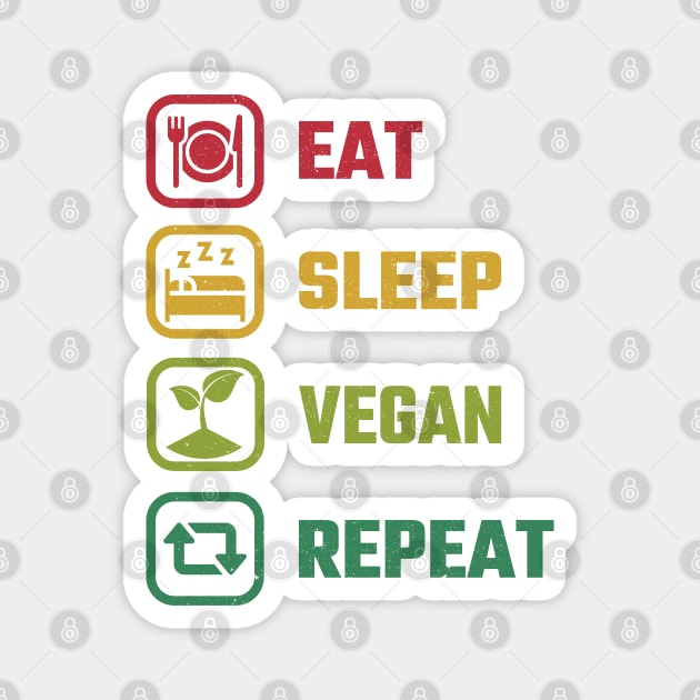 Eat Sleep Vegan Magnet by MZeeDesigns