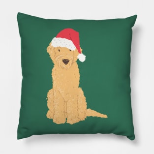 Christmas Goldendoodle Santa Hat Pillow