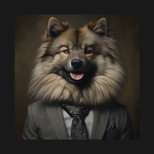Keeshond Dog in Suit by Merchgard