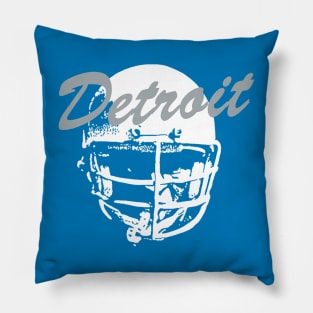 Detroit Old School Football (Blue) Pillow