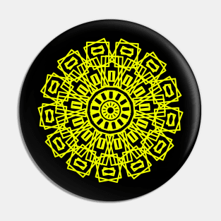 Yellow geometric rosette Pin