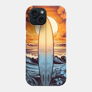 Summer Surf Board Sunset Phone Case