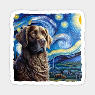 Starry Chesapeake Bay Retriever Dog Portrait - Pet Portrait Magnet