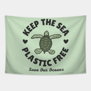 Keep The Sea Plastic Free Tapestry