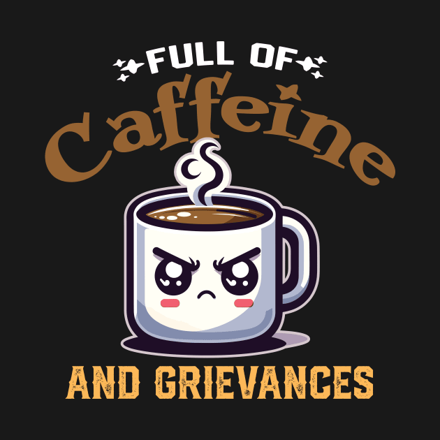 Full of Caffeine and Grievances - Funny Coffee by Iron Ox Graphics