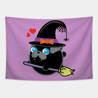 Poopy the Pug Puppy - Halloween Tapestry