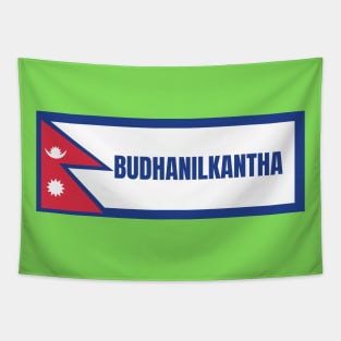 Budhanilkantha City with Nepal Flag Tapestry