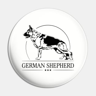 Proud K9 German Shepherd Dog portrait Pin