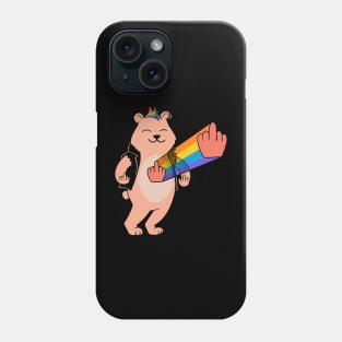 Bear middle finger Phone Case