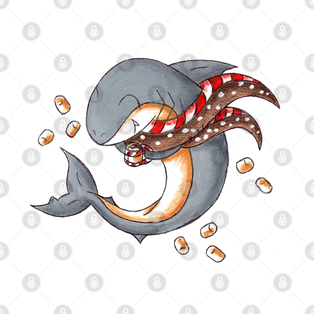 Hot Cocoa Shark by KristenOKeefeArt