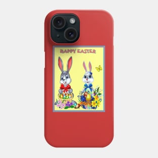 Easter Holiday Bunny Rabbit Couple Greeting Print Phone Case