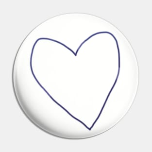 Blue Heart Line Drawing Pin