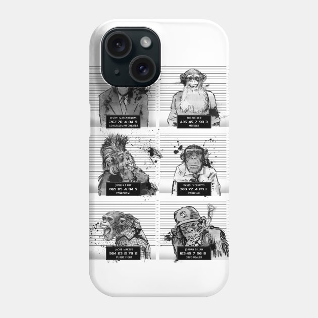 Mugshots monkeys Phone Case by primate