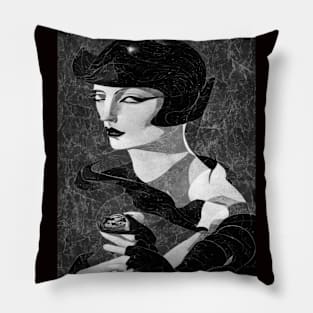 Art deco abstract portrait of a woman Pillow