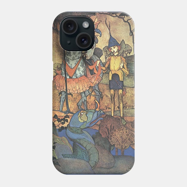 An Immense Dragon Lying by the Waterside by Jean de Bosschere, 1918 Phone Case by MasterpieceCafe