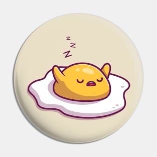 Cute Fried Egg Sleeping Cartoon Pin