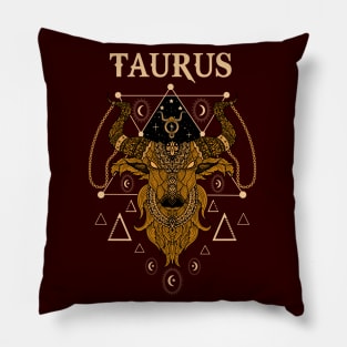 Taurus sacred triangle zodiac design Pillow