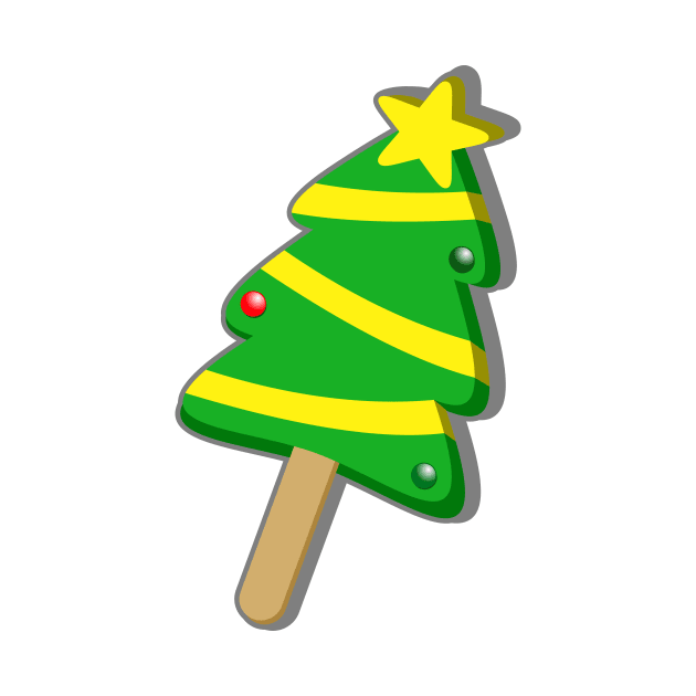 christmas tree bubble gum ice cream on red by B0red